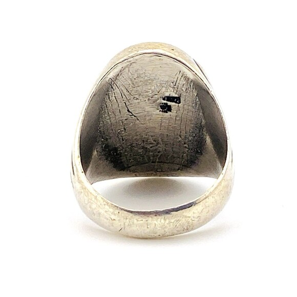 Massive Bell Sand Cast Sterling Silver Spiderweb Turquoise Men’s Ring Size 11.75 - Picture 3 of 6